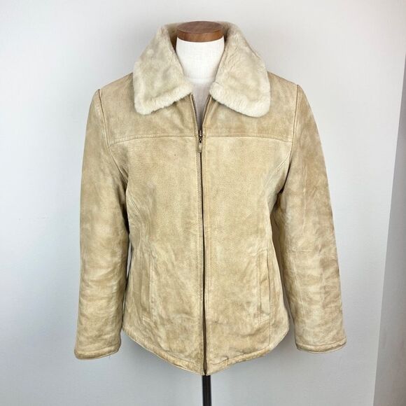 Winlit Brushed Leather Faux Fur Jacket - Picture 1 of 6